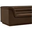Bowery Hill Contemporary Deep Channel Tufted Soft Brown Velvet Fabric Sofa