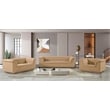 Bowery Hill Contemporary Deep Channel Tufted Soft Camel Velvet Fabric Chair
