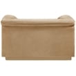 Bowery Hill Contemporary Deep Channel Tufted Soft Camel Velvet Fabric Chair