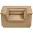 Bowery Hill Contemporary Deep Channel Tufted Soft Camel Velvet Fabric Chair