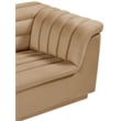 Bowery Hill Contemporary Deep Channel Tufted Soft Camel Velvet Fabric Chair