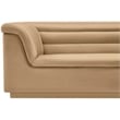 Bowery Hill Contemporary Deep Channel Tufted Soft Camel Velvet Fabric Sofa