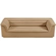Bowery Hill Contemporary Deep Channel Tufted Soft Camel Velvet Fabric Sofa