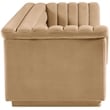 Bowery Hill Contemporary Deep Channel Tufted Soft Camel Velvet Fabric Sofa