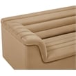 Bowery Hill Contemporary Deep Channel Tufted Soft Camel Velvet Fabric Sofa