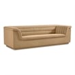 Bowery Hill Contemporary Deep Channel Tufted Soft Camel Velvet Fabric Sofa