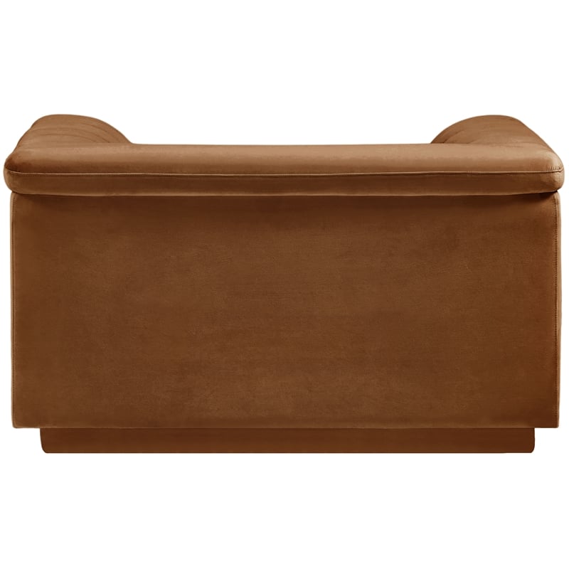 Bowery Hill Contemporary Deep Channel Tufted Soft Saddle Velvet Fabric Chair