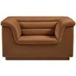 Bowery Hill Contemporary Deep Channel Tufted Soft Saddle Velvet Fabric Chair