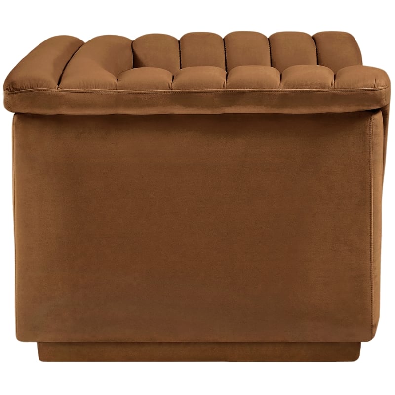 Bowery Hill Contemporary Deep Channel Tufted Soft Saddle Velvet Fabric Chair