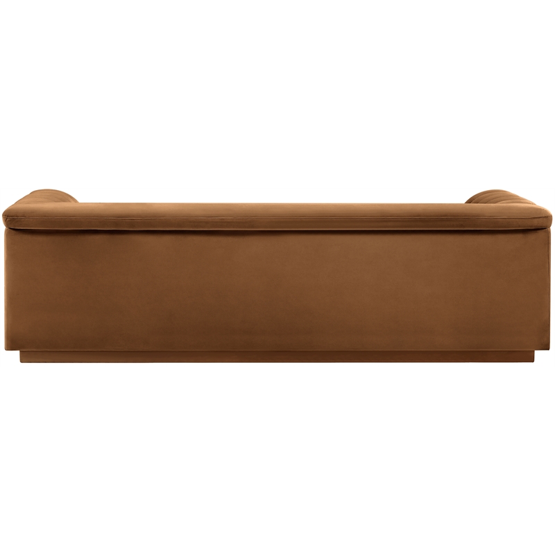 Bowery Hill Contemporary Deep Channel Tufted Soft Saddle Velvet Fabric Sofa