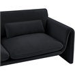 Bowery Hill Contemporary Soft Black Velvet Fabric Sofa with Curved Arms