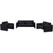 Bowery Hill Contemporary Soft Black Velvet Fabric Sofa with Curved Arms