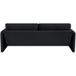 Bowery Hill Contemporary Soft Black Velvet Fabric Sofa with Curved Arms