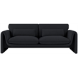 Bowery Hill Contemporary Soft Black Velvet Fabric Sofa with Curved Arms