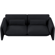 Bowery Hill Contemporary Soft Black Velvet Fabric Sofa with Curved Arms