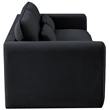 Bowery Hill Contemporary Soft Black Velvet Fabric Sofa with Curved Arms