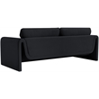 Bowery Hill Contemporary Soft Black Velvet Fabric Sofa with Curved Arms