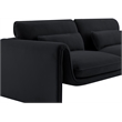Bowery Hill Contemporary Soft Black Velvet Fabric Sofa with Curved Arms