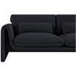 Bowery Hill Contemporary Soft Black Velvet Fabric Sofa with Curved Arms