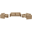 Bowery Hill Contemporary Soft Camel Velvet Fabric Chair with Curved Arms