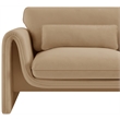 Bowery Hill Contemporary Soft Camel Velvet Fabric Chair with Curved Arms