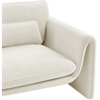 Bowery Hill Contemporary Soft Cream Velvet Fabric Chair with Curved Arms