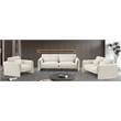 Bowery Hill Contemporary Soft Cream Velvet Fabric Chair with Curved Arms