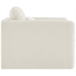 Bowery Hill Contemporary Soft Cream Velvet Fabric Chair with Curved Arms