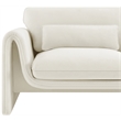 Bowery Hill Contemporary Soft Cream Velvet Fabric Chair with Curved Arms