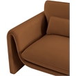 Bowery Hill Contemporary Soft Saddle Velvet Fabric Chair with Curved Arms