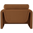Bowery Hill Contemporary Soft Saddle Velvet Fabric Chair with Curved Arms