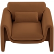 Bowery Hill Contemporary Soft Saddle Velvet Fabric Chair with Curved Arms