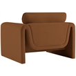 Bowery Hill Contemporary Soft Saddle Velvet Fabric Chair with Curved Arms