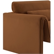 Bowery Hill Contemporary Soft Saddle Velvet Fabric Chair with Curved Arms