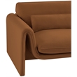 Bowery Hill Contemporary Soft Saddle Velvet Fabric Chair with Curved Arms