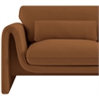 Bowery Hill Contemporary Soft Saddle Velvet Fabric Chair with Curved Arms
