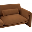 Bowery Hill Contemporary Soft Saddle Velvet Fabric Sofa with Curved Arms