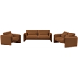 Bowery Hill Contemporary Soft Saddle Velvet Fabric Sofa with Curved Arms