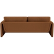 Bowery Hill Contemporary Soft Saddle Velvet Fabric Sofa with Curved Arms