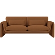 Bowery Hill Contemporary Soft Saddle Velvet Fabric Sofa with Curved Arms
