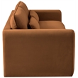 Bowery Hill Contemporary Soft Saddle Velvet Fabric Sofa with Curved Arms