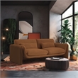 Bowery Hill Contemporary Soft Saddle Velvet Fabric Sofa with Curved Arms