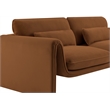 Bowery Hill Contemporary Soft Saddle Velvet Fabric Sofa with Curved Arms