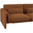 Bowery Hill Contemporary Soft Saddle Velvet Fabric Sofa with Curved Arms