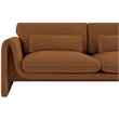 Bowery Hill Contemporary Soft Saddle Velvet Fabric Sofa with Curved Arms