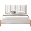 Bowery Hill Contemporary Soft Cream Fabric King Fully Slatted Bed