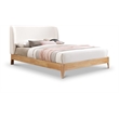 Bowery Hill Contemporary Soft Cream Fabric Full Fully Slatted Bed