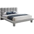Bowery Hill Contemporary Deep Channel Tufted Grey Boucle Fabric King Bed