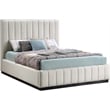 Bowery Hill Contemporary Beige Linen Textured Fabric Full Bed