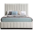 Bowery Hill Contemporary Beige Linen Textured Fabric Full Bed